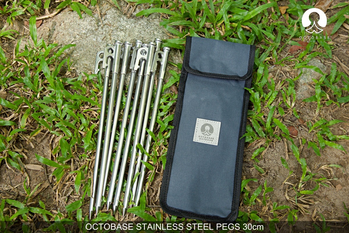 OCTOBASE STAINLESS PEG 30CM. (SET OF 8)